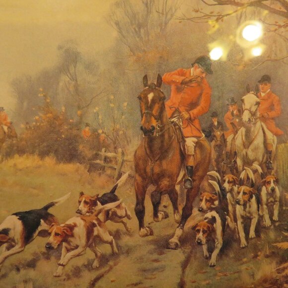 Horse & Hounds Hunting Print Vintage (185V) - Picture 2 of 2